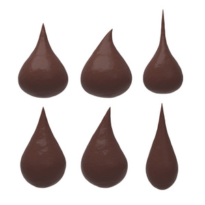 组的棕色巧克力滴与剪切路径