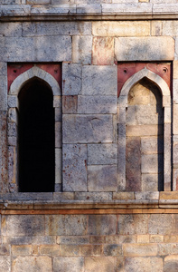 古建筑，印度的拱形的窗口细节