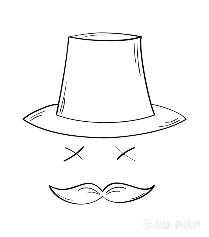 留着小胡子的绅士插画-正版商用图片1iwgo1-摄图新视界