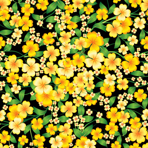 抽象的无缝春季花卉装饰