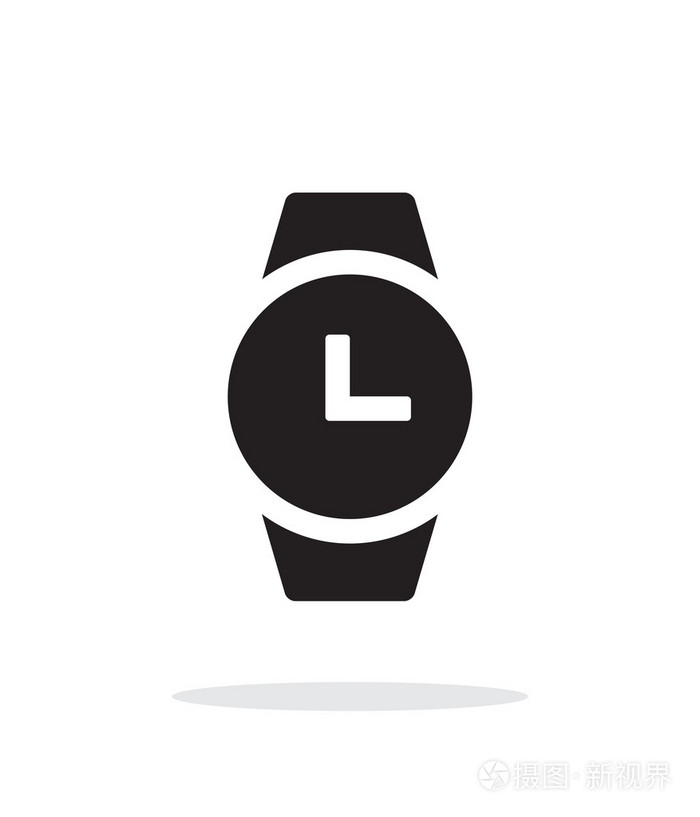 在白色背景上圆智能手表简单图标上的时间