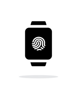 智能手表简单图标在白色背景上的指纹