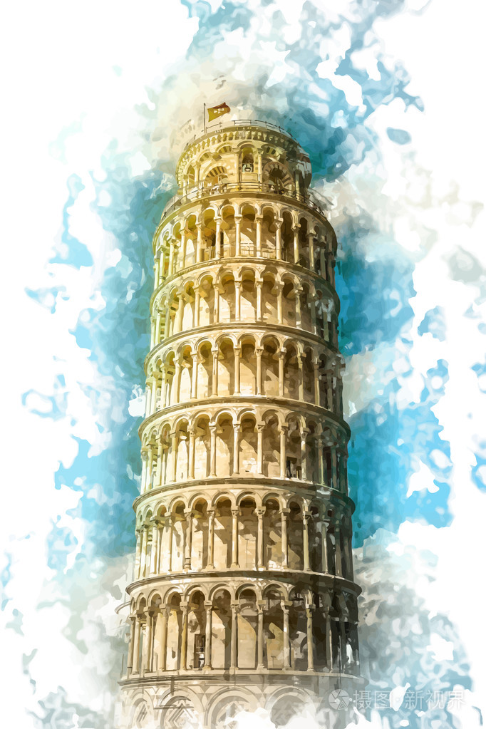 斜塔, 比萨, 意大利插画-正版商用图片1ix1di-摄图新视界