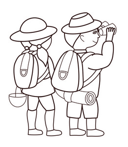 游客的观景望远镜图片-游客的观景望远镜素材-游客的观景望远镜插画