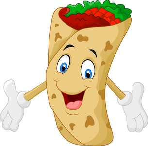 卡通卷饼呈现照片