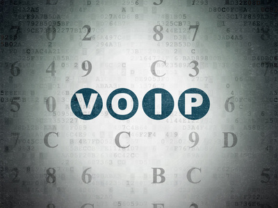 Web 设计概念 Voip 数字纸张背景上