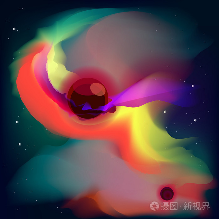 空间星云和月食 》插画-正版商用图片1ixuiy-摄图新视界