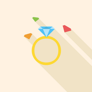 平的图标，带结婚戒指
