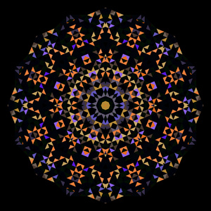 抽象的数字多色几何花卉