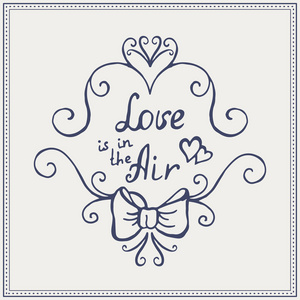 婚礼 Logo 和爱是在空气中