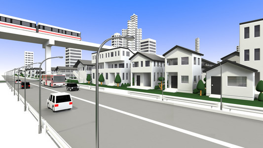 住宅和新的交通系统和巷道