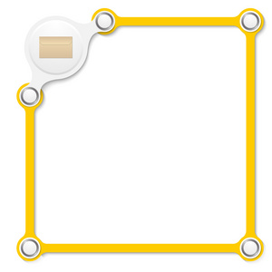 为您的文本和信封矢量黄色框