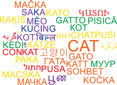 猫多语言 wordcloud 背景概念