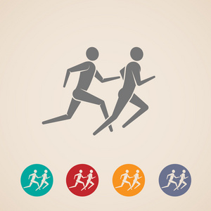 跑步或慢跑男性图标的例证