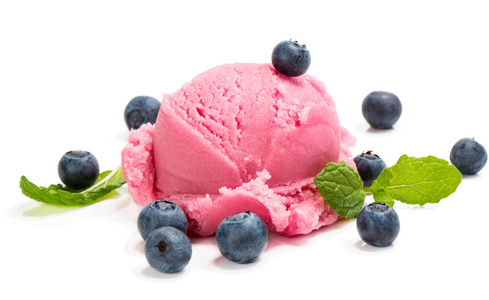蓝莓冰淇淋的浆果