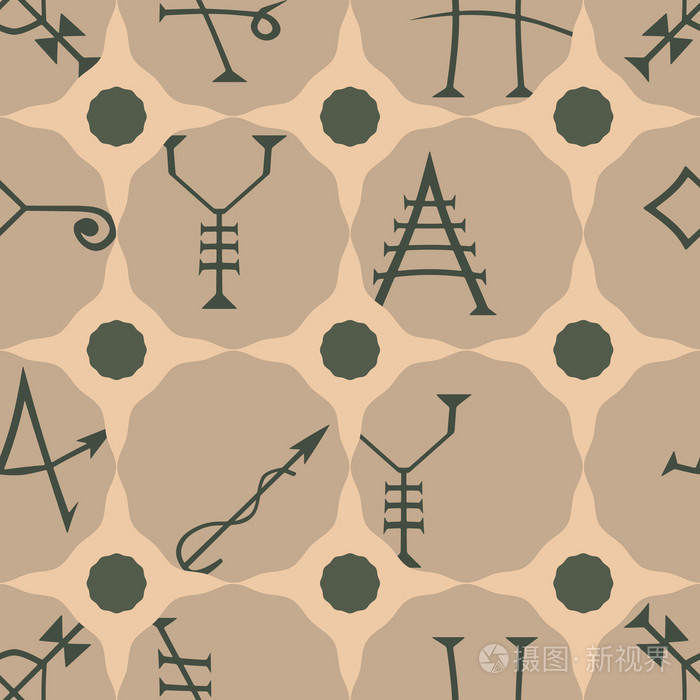 无缝背景与中世纪炼金术迹象的魔法书魔法书