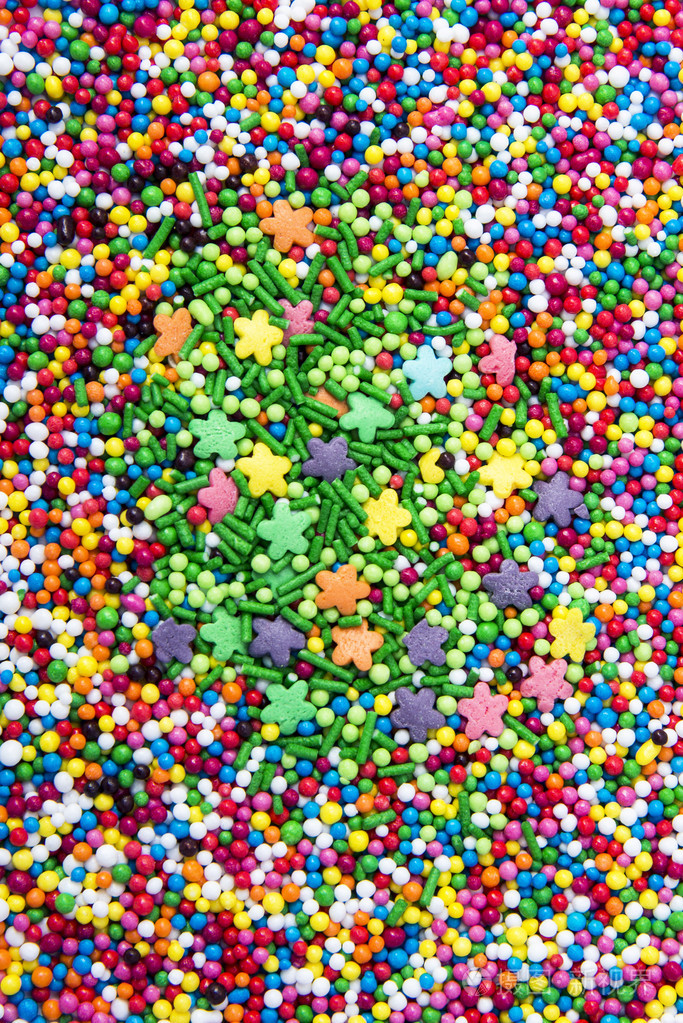 彩色糖粉背景的混合