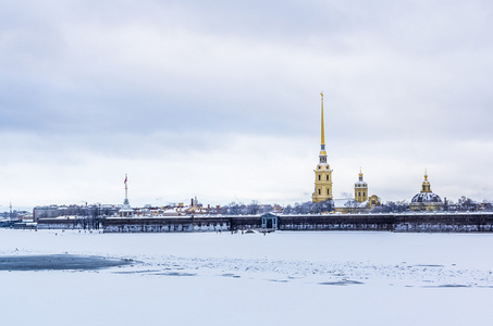 视图上彼得和 Paul Fortress 在圣彼得堡，俄罗斯