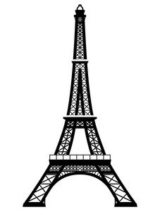 法国的埃菲尔铁塔在黑白颜色照片