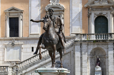 在意大利罗马雕像马可  奥雷利奥