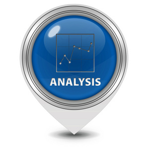 白色背景上的数据分析指针图标