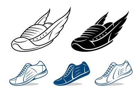 跑步鞋图标 运动鞋或体育鞋