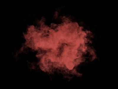 红色的烟雾在黑色背景上的插图