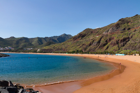 海滩 las teresitas，特内里费岛，西班牙