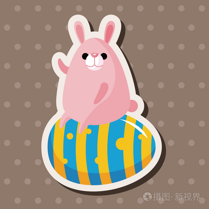 复活节兔子主题元素矢量 eps