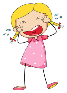 女孩哭了一个女孩角色哭插图哭泣的脸.