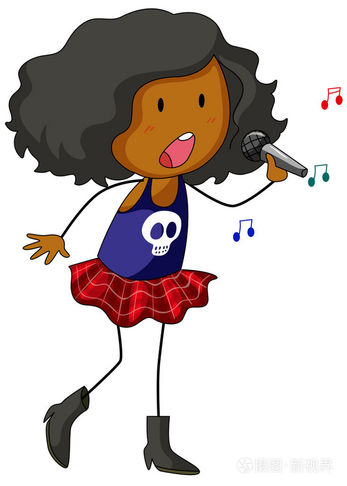 歌手插画-正版商用图片1izbaw-摄图新视界
