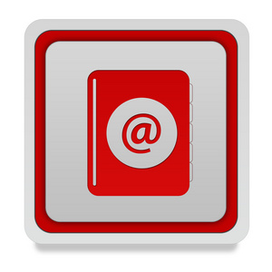 电子邮件在白色背景上的正方形图标