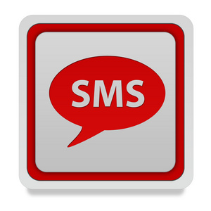 sms 方形白色背景上的图标