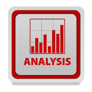 数据分析在白色背景上的正方形图标