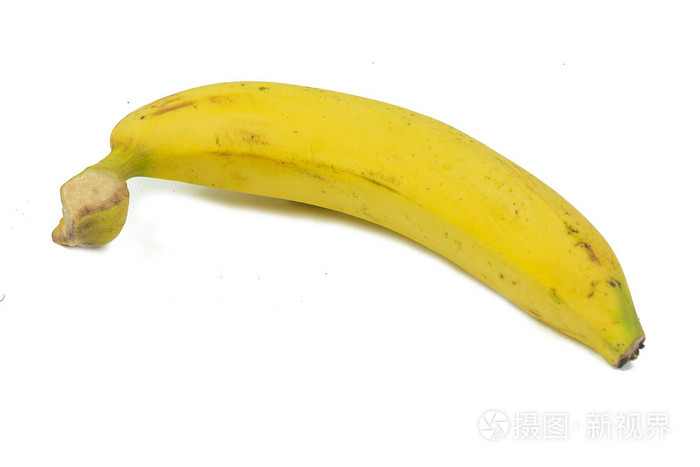 关闭一根香蕉孤立对白色