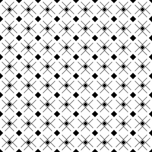 黑色和白色几何无缝模式与广场和线 抽象背景