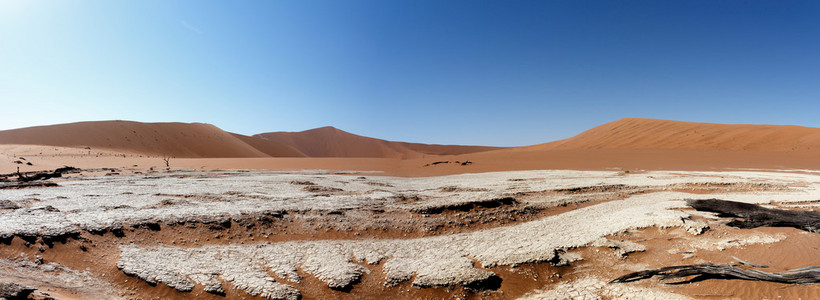 美丽的风景的隐藏湖在纳米布沙漠全景