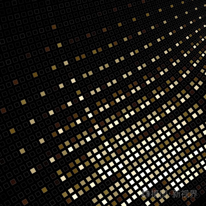 抽象形金方形像素马赛克图