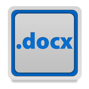 白色背景上的 Docx 方形图标