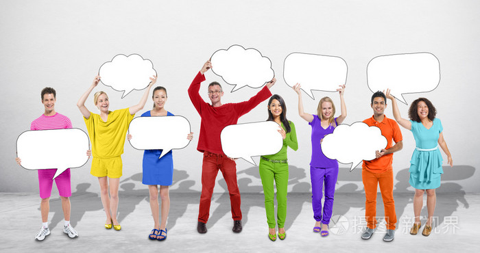 一群人讲话泡沫