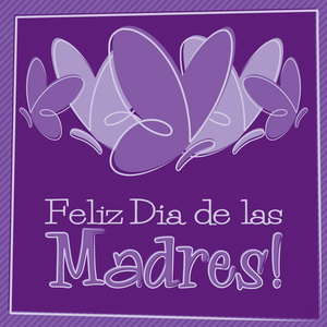 手矢量格式绘制西班牙语母亲节快乐一天卡