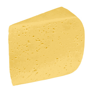 一块奶酪孤立在白色背景上。矢量说明