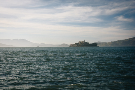 恶魔岛，在 San Francisco，加州的视图