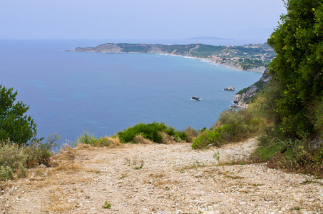 在希腊科孚岛的石质路径