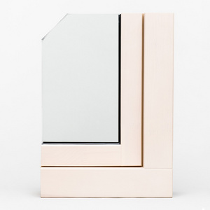 与铝包装样品，孤立的白色背景上的木制窗口