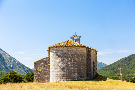 教堂 Notre Dame de Gratemoine，塞拉农，普罗旺斯法国