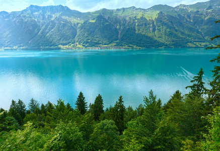 布里恩兹湖夏季景观瑞士。
