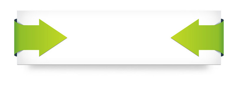 两个绿色箭头空白白色横幅