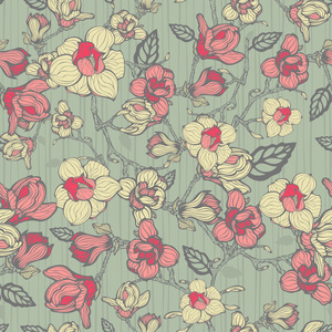 玉兰花纹无缝花纹照片