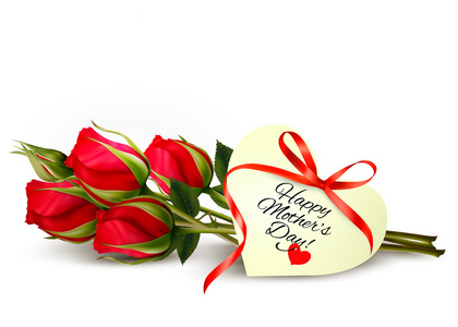 三红玫瑰的心形母亲节快乐一天注意和